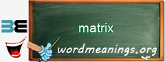 WordMeaning blackboard for matrix